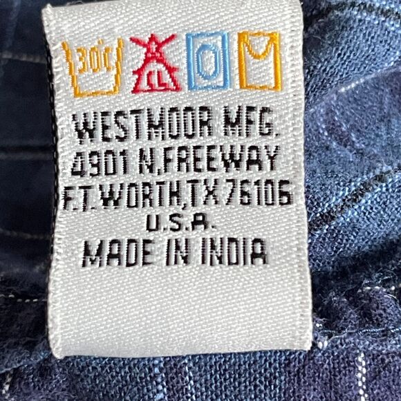 Panhandle Slim Shirt‎ Top Women Size L Blue Plaid Button Up Collared 100% Cotton - Picture 6 of 12